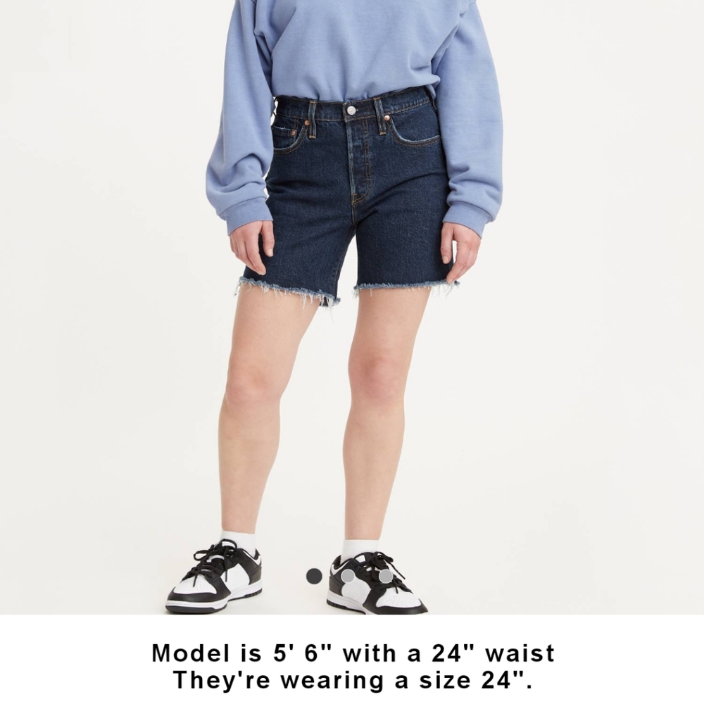 Levi's 501 original high rise mid thigh jean shorts